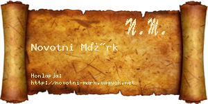 Novotni Márk névjegykártya